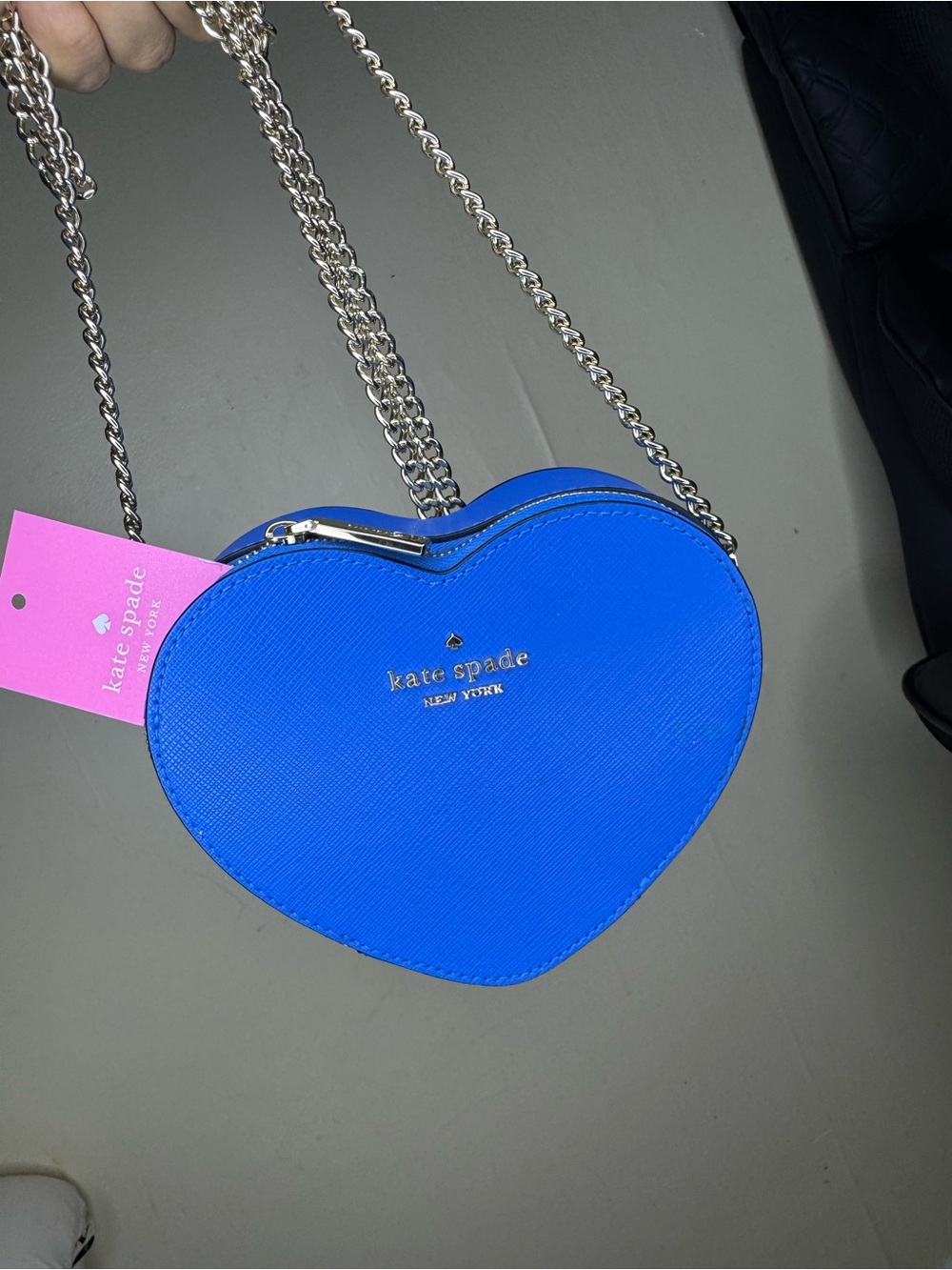 kate spade Heart Mini Crossbody Bag - Bright Blue with Gold Chain